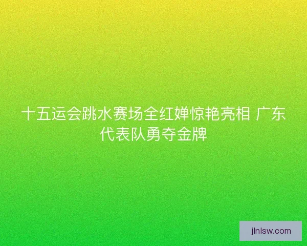 十五运会跳水赛场全红婵惊艳亮相 广东代表队勇夺金牌