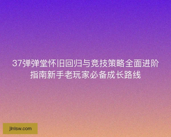 37弹弹堂怀旧回归与竞技策略全面进阶指南新手老玩家必备成长路线